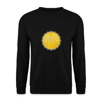 SUN - flower of life - meditation - Unisex Sweatshirt - black - Front - Alina (178cm) & Michal (187cm)