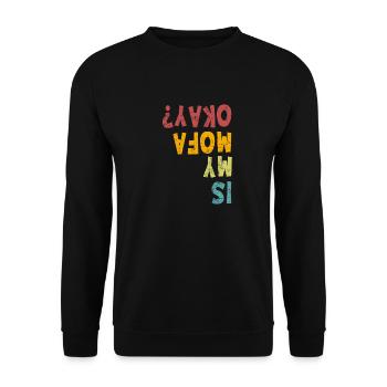 Mofa Geschenkidee - Unisex Pullover - Schwarz - Vorne - Alina (178cm) & Michal (187cm)