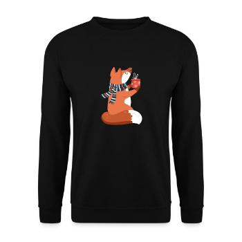Christmas animal fox red fox gifts - Unisex Sweatshirt - black - Front - Alina (178cm) & Michal (187cm)