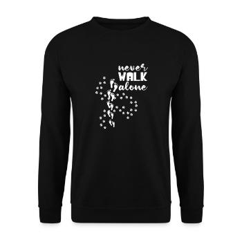 Ne marchez jamais seul avec un chien - Sweat-shirt Unisexe - noir - Devant - Alina (178cm) & Michal (187cm)