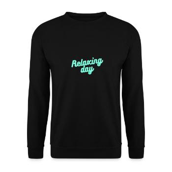 Relax Chill Entspannen Couch Gemütlich Schlafen - Unisex Pullover - Schwarz - Vorne - Alina (178cm) & Michal (187cm)