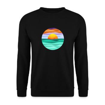 circular sunset - Unisex Sweatshirt - black - Front - Alina (178cm) & Michal (187cm)