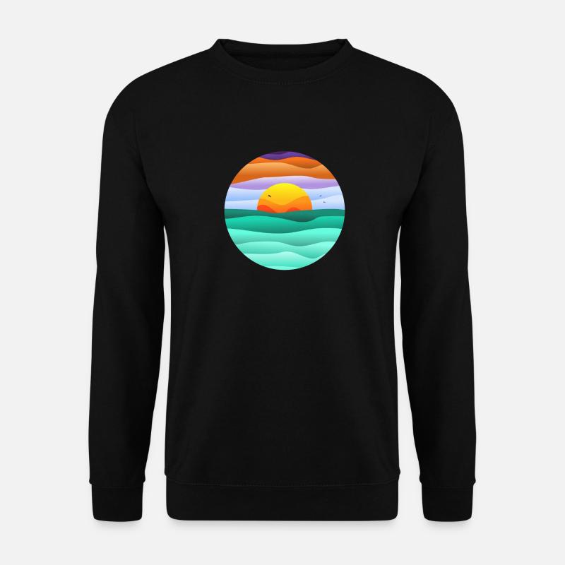 coucher de soleil circulaire - Sweat-shirt Unisexe - noir
