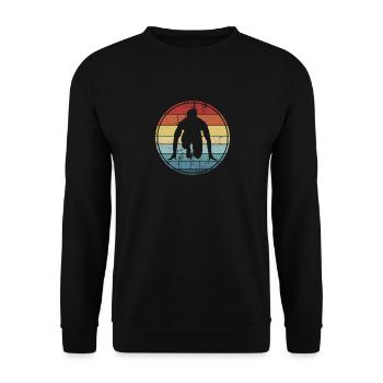 Läufer Laufen Sprint Leichtathletik - Unisex Pullover - Schwarz - Vorne - Alina (178cm) & Michal (187cm)