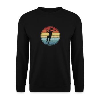 Volleyball volleyball player spike - Unisex Sweatshirt - black - Front - Alina (178cm) & Michal (187cm)
