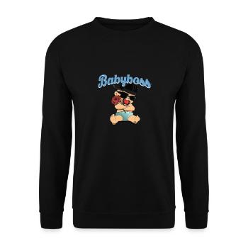 Bébé comme un patron - Babyboss tout-petit enfant parents - Sweat-shirt Unisexe - noir - Devant - Alina (178cm) & Michal (187cm)