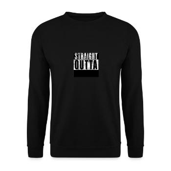 Straight Outta Your Text | Saying gift cool - Unisex Sweatshirt - black - Front - Alina (178cm) & Michal (187cm)