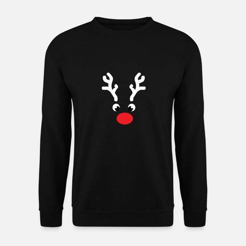 Weihnachten Pärchen Shirt - Rentiergesicht - Unisex Pullover - Schwarz