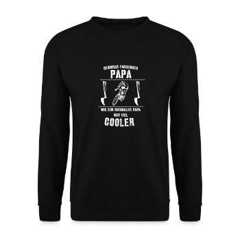 Rennradpapa - Rennrad fahrender Papa - Unisex Pullover - Schwarz - Vorne - Alina (178cm) & Michal (187cm)