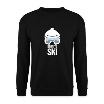 né pour skier neige idée cadeau hiver - Sweat-shirt Unisexe - noir - Devant - Alina (178cm) & Michal (187cm)