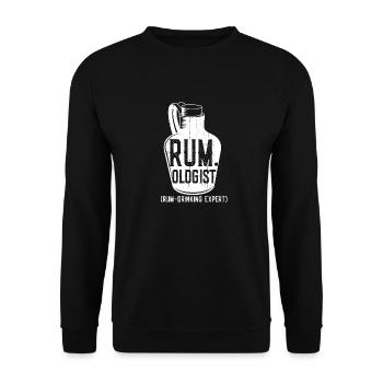 Rum Experte genannt der rum ologist - Liquor - Unisex Pullover - Schwarz - Vorne - Alina (178cm) & Michal (187cm)