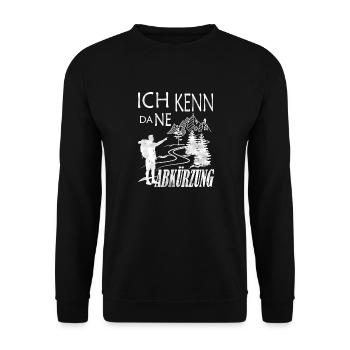 Ich kenn da ne Abkürzung - Unisex Pullover - Schwarz - Vorne - Alina (178cm) & Michal (187cm)