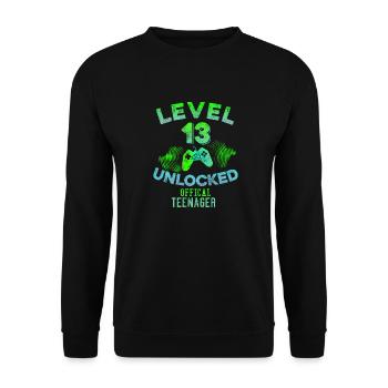Teenager 13. Geburtstag 13 Jahre Teen Geschenkidee - Unisex Pullover - Schwarz - Vorne - Alina (178cm) & Michal (187cm)