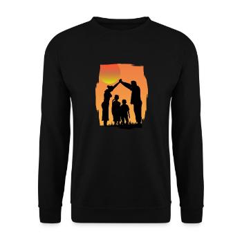 FAMILLE - Sweat-shirt Unisexe - noir - Devant - Alina (178cm) & Michal (187cm)