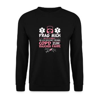 Lustiger Krankenschwester Spruch Ausbildung Pflege - Unisex Pullover - Schwarz - Vorne - Alina (178cm) & Michal (187cm)