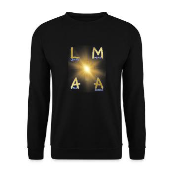 L M A A - Leuchte Mehr Als Andere - Unisex Pullover - Schwarz - Vorne - Alina (178cm) & Michal (187cm)
