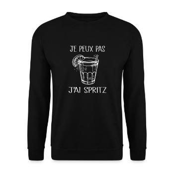 Je Peux Pas J'ai Spritzz - Sweat-shirt Unisexe - noir - Devant - Alina (178cm) & Michal (187cm)