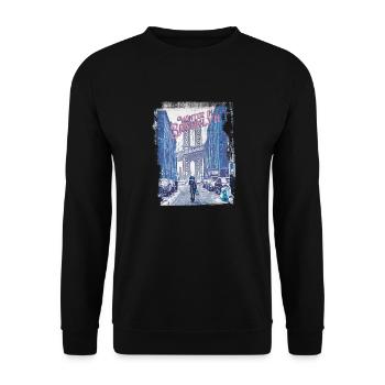 WINTER IN BROOKLYN - Unisex Sweatshirt - black - Front - Alina (178cm) & Michal (187cm)