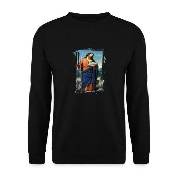 Jesus-Holy Mary Religion - Unisex Sweatshirt - black - Front - Alina (178cm) & Michal (187cm)
