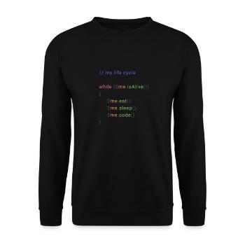 my life cycle dev - Sweat-shirt Unisexe - noir - Devant - Alina (178cm) & Michal (187cm)