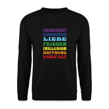 regenbogen csd diversity - Unisex Pullover - Schwarz - Vorne - Alina (178cm) & Michal (187cm)
