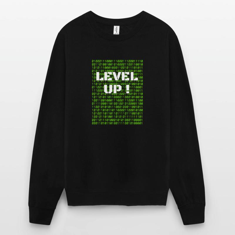 Level up and binary code Unisex Sweatshirt