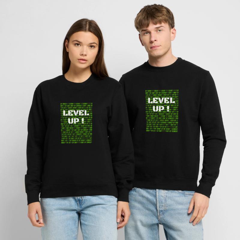 Level up et code binaire Sweat-shirt Unisexe
