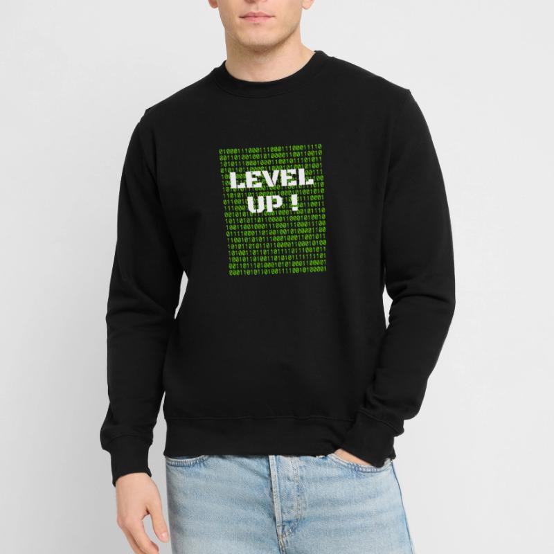 Level up et code binaire Sweat-shirt Unisexe
