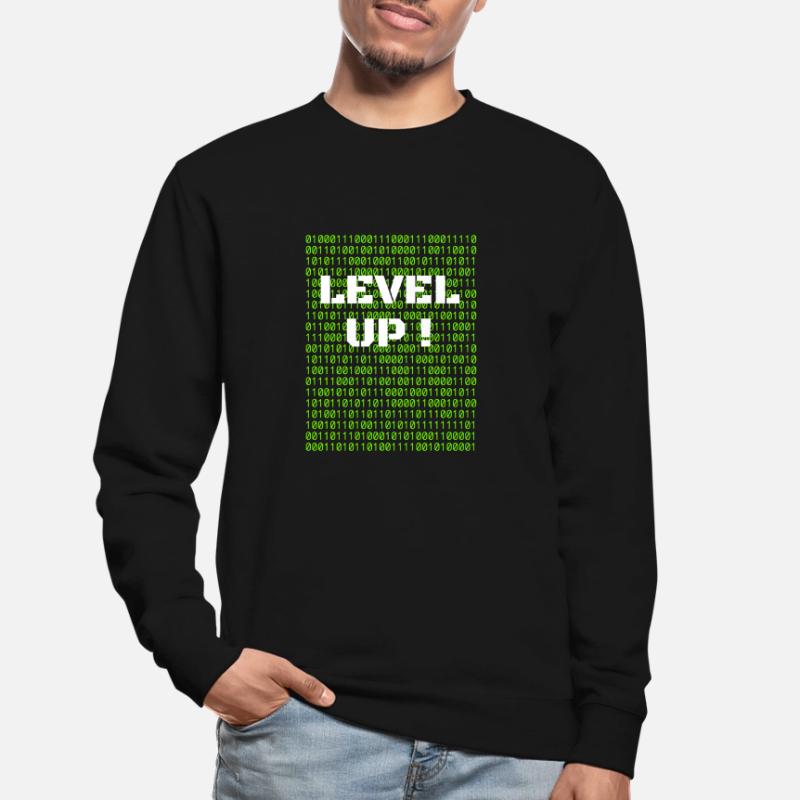 Level up and binary code Unisex Sweatshirt