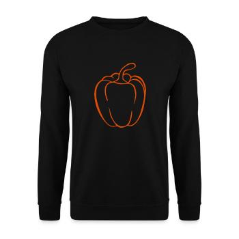 Rote Paprika T-Shirt - Unisex Pullover - Schwarz - Vorne - Alina (178cm) & Michal (187cm)