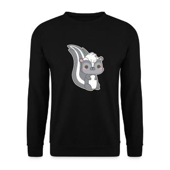 Skunk - Unisex Sweatshirt - black - Front - Alina (178cm) & Michal (187cm)