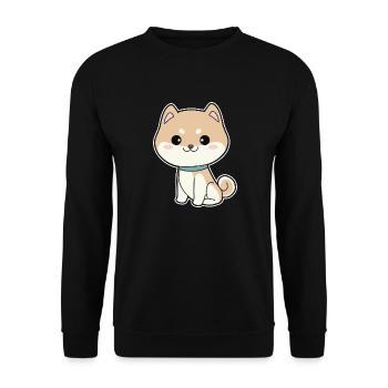 Shiba Inu - Unisex Sweatshirt - black - Front - Alina (178cm) & Michal (187cm)