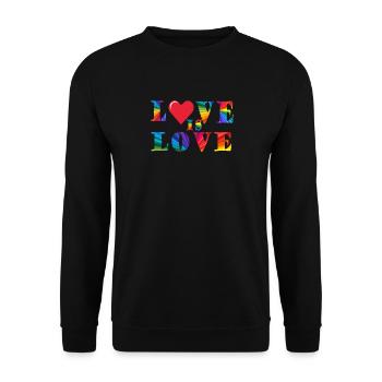 Love is Love Arc-en-ciel LGBT GAY - Sweat-shirt Unisexe - noir - Devant - Alina (178cm) & Michal (187cm)