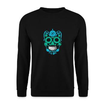 Skull mexican skulls gift dia de los muertos mexic - Sweat-shirt Unisexe - noir - Devant - Alina (178cm) & Michal (187cm)