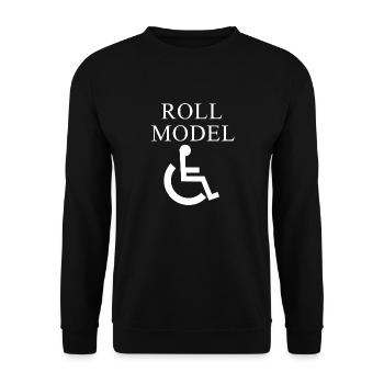 modèle de rouleau - Sweat-shirt Unisexe - noir - Devant - Alina (178cm) & Michal (187cm)