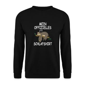 Faultier Offizielles Schlafshirt Schlafanzug Nacht - Unisex Pullover - Schwarz - Vorne - Alina (178cm) & Michal (187cm)