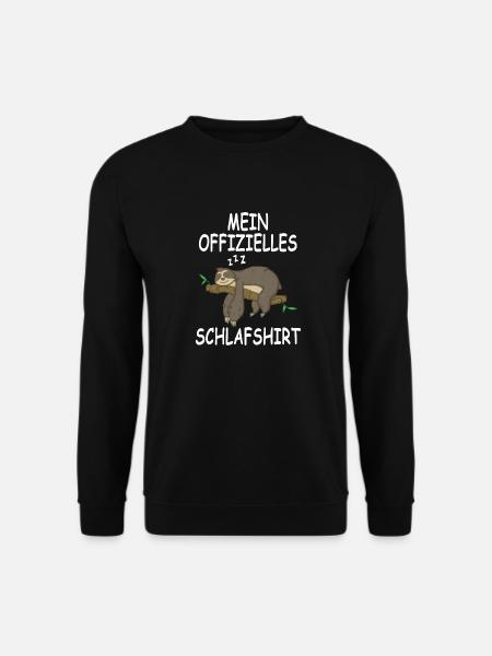 Faultier Offizielles Schlafshirt Schlafanzug Nacht - Unisex Pullover - Schwarz