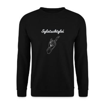 Sglatschtglei Bayrisch Schwäbisch Akzent witzig - Unisex Pullover - Schwarz - Vorne - Alina (178cm) & Michal (187cm)