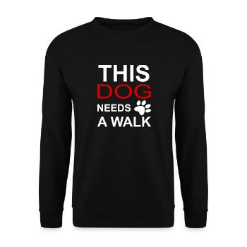 Dog Walk Hundepfote Gift - Unisex Pullover - Schwarz - Vorne - Alina (178cm) & Michal (187cm)