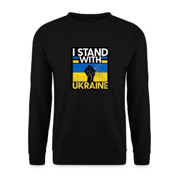 Ukraine - Unisex Pullover - Schwarz - Vorne - Alina (178cm) & Michal (187cm)