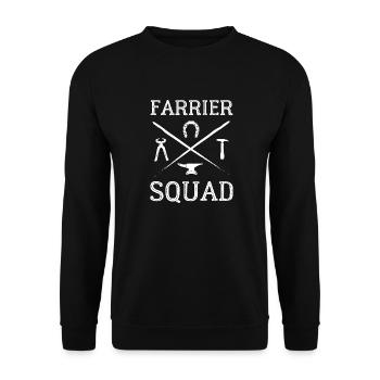 Farrier Squad Horse Huf Schmiedehufe - Unisex Pullover - Schwarz - Vorne - Alina (178cm) & Michal (187cm)