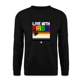 Gay Bear Pride Bärenflagge - Unisex Pullover - Schwarz - Vorne - Alina (178cm) & Michal (187cm)