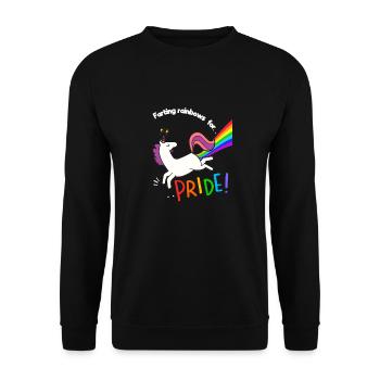 Drôle de licorne arc-en-ciel de la gay pride - Sweat-shirt Unisexe - noir - Devant - Alina (178cm) & Michal (187cm)