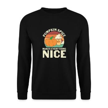 Pumpkin Spice Makes Everything Nice - Unisex Sweatshirt - black - Front - Alina (178cm) & Michal (187cm)
