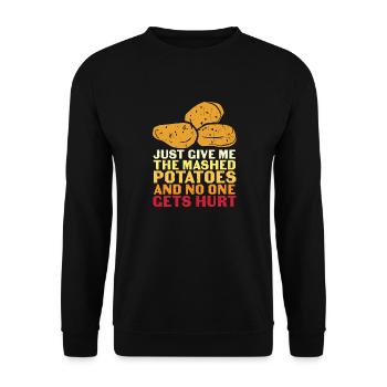 Just Give Me The Mashed - Unisex Sweatshirt - black - Front - Alina (178cm) & Michal (187cm)