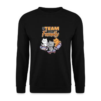 team family cat skateboarding department head - Unisex Sweatshirt - black - Front - Alina (178cm) & Michal (187cm)