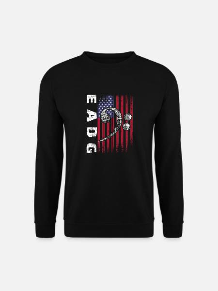 EADG Bassnoten mit amerikanischer Flagge - Unisex Pullover - Schwarz