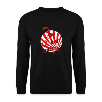 fun and crazy red white striped - Unisex Sweatshirt - black - Front - Alina (178cm) & Michal (187cm)