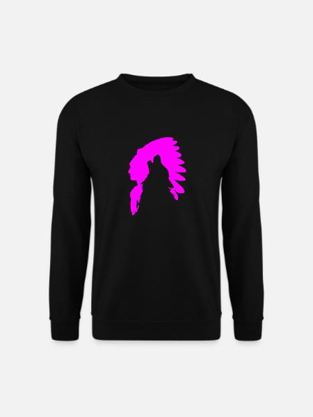 Indisches und Wolf T-Shirt SPORT Hochzeitsgeschenk - Unisex Pullover - Schwarz