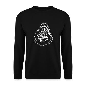 Manger des huîtres, des fruits de mer et du vin - Sweat-shirt Unisexe - noir - Devant - Alina (178cm) & Michal (187cm)